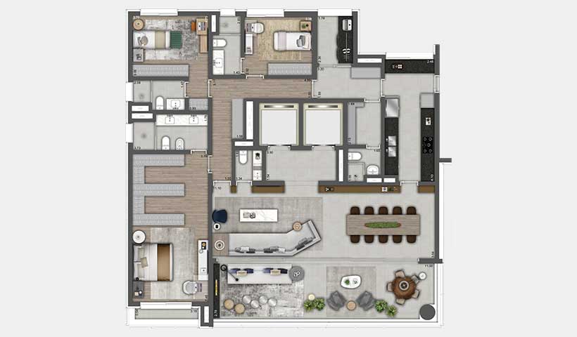 Park Avenue – Planta Tipo Apto de 240 m² - Final 2